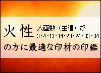 火性 人画数（主運）が3・4・13・14・23・24・33・34の方